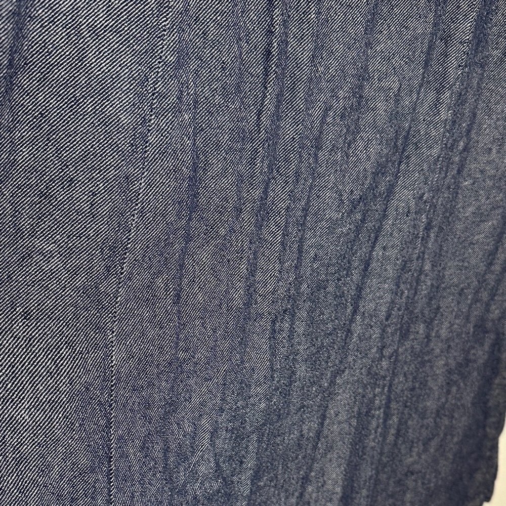 Liz Claiborne Linen Blue Midi Dress with Waist Tie - Picture 9 of 10